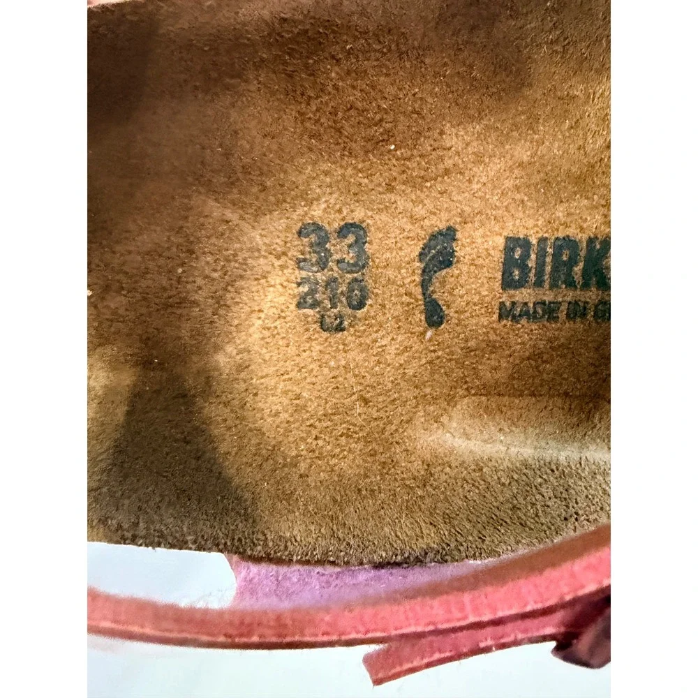 Birkenstock Rio Kids Pink Glitter Sandals EU 33 US 2-2.5 Ankle Strap Sandals